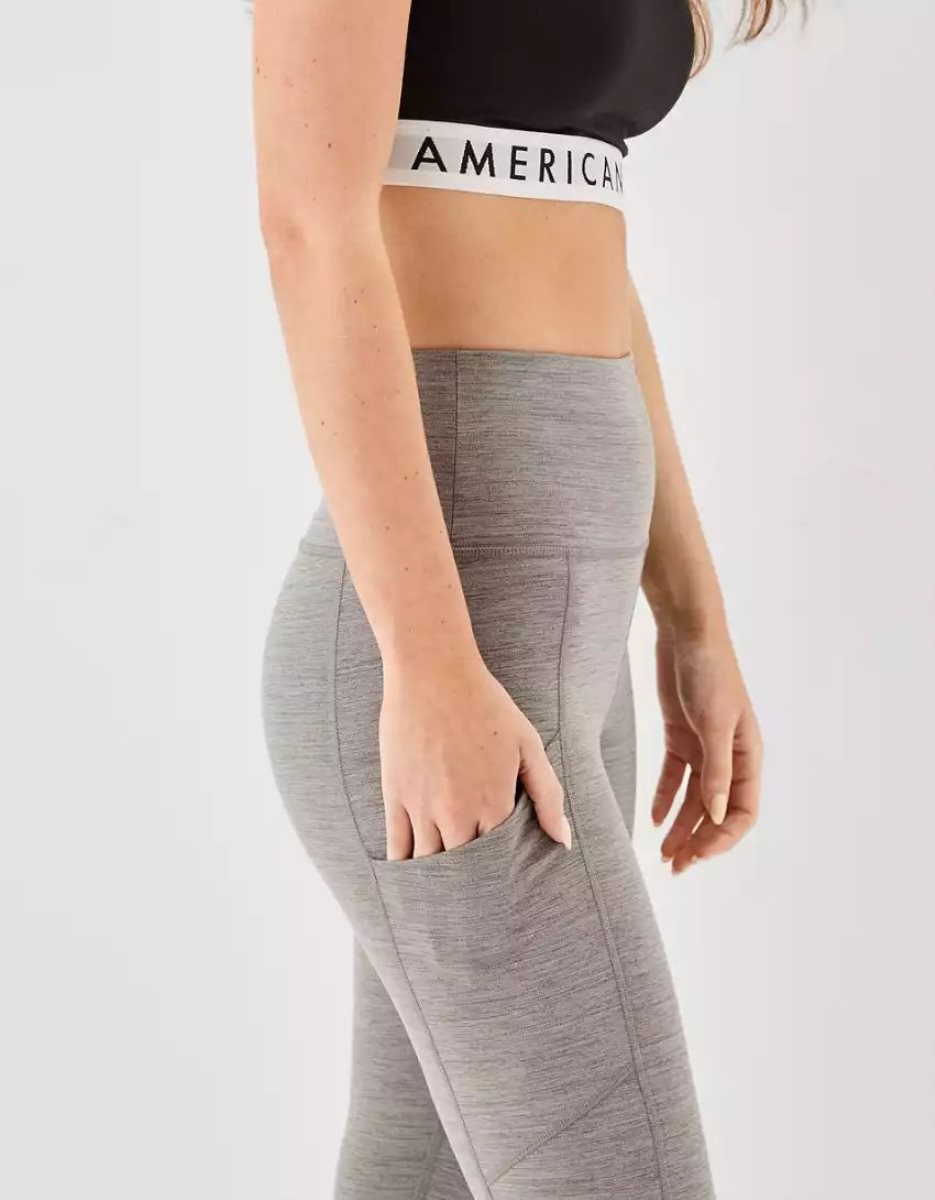 Leggings American Eagle AE The Everything Pocket Highest Taille Grise Femme | XHY-03345143